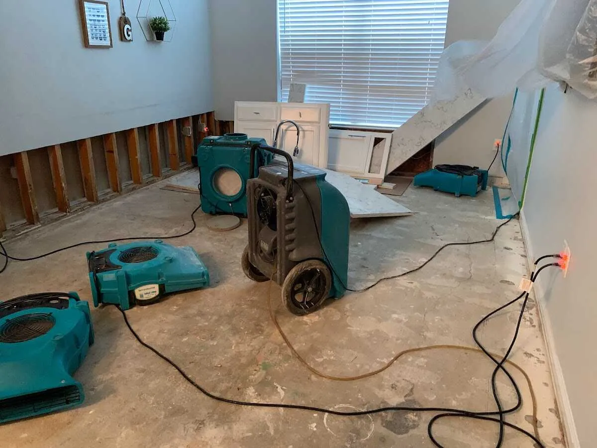 Dehumidifier in flood-cut room for Water Extraction & Removal in Flowood